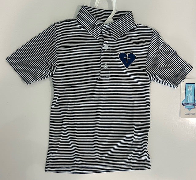 TED NAVY/WHITE STRIPE POLO