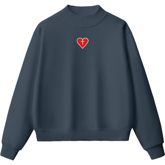Heart Cross Mockneck