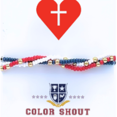 RED/BLUE/WHITE BEADED BRACELETS