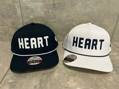 HEART "HALLA" HATS NAVY/WHITE ROPE