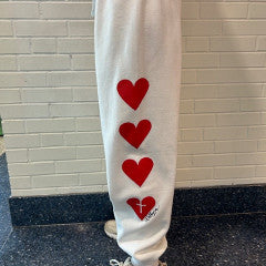 WHITE YOUTH SWEATPANTS WITH HEART