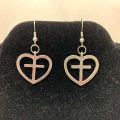 HEART CROSS EARRINGS