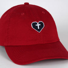 CROSS STITCH HEART CAP