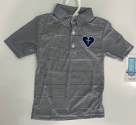 TED NAVY/WHITE STRIPE POLO