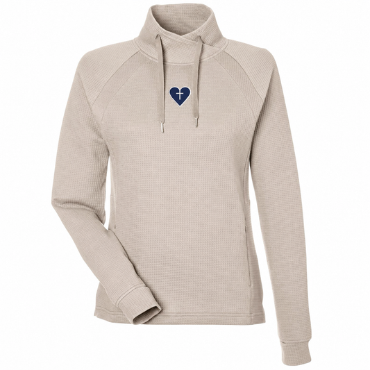 Womens Waffle Pullover